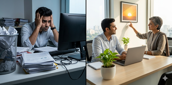 Office desk setup following vastu tips for career growth