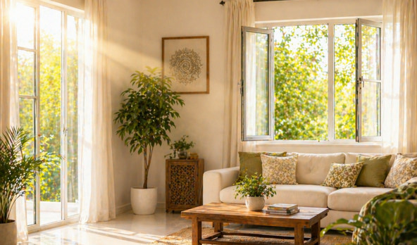 Living room arrangement following vastu tips for home in delhi ncr.