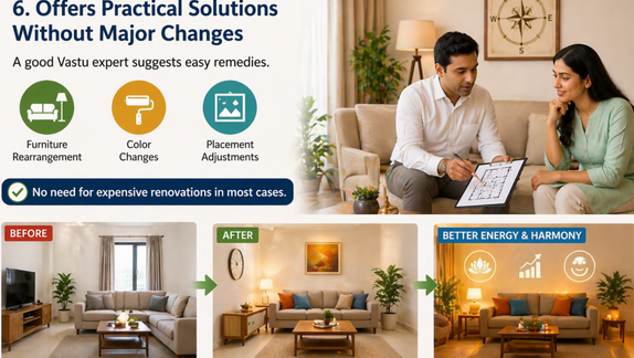 Illustrative graphic demonstrating how to implement expert vastu tips for home for better living spaces.