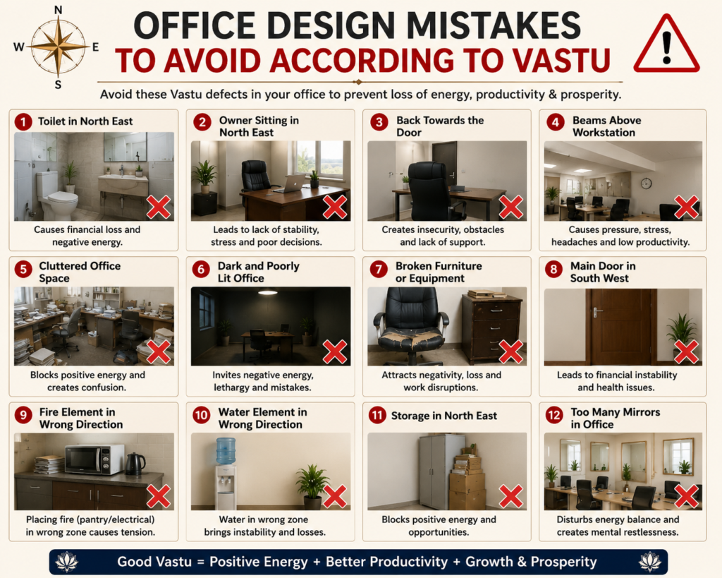 Vastu for Office mistakes to avoid