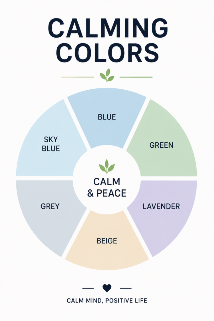 **Alt Text (SEO-friendly):**
**Vastu for Career calming color wheel showing peaceful colors for a positive and productive workspace.**
